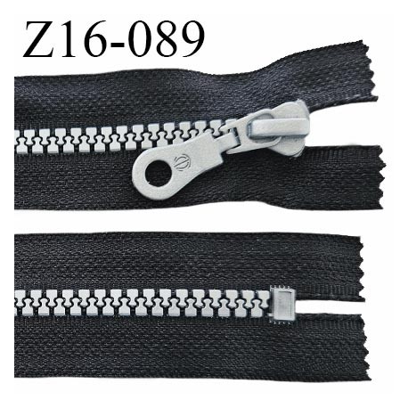 Fermeture zip 16 cm haut de gamme couleur noir largeur 3.2 cm glissière moulée séparable couleur gris longueur 16 cm