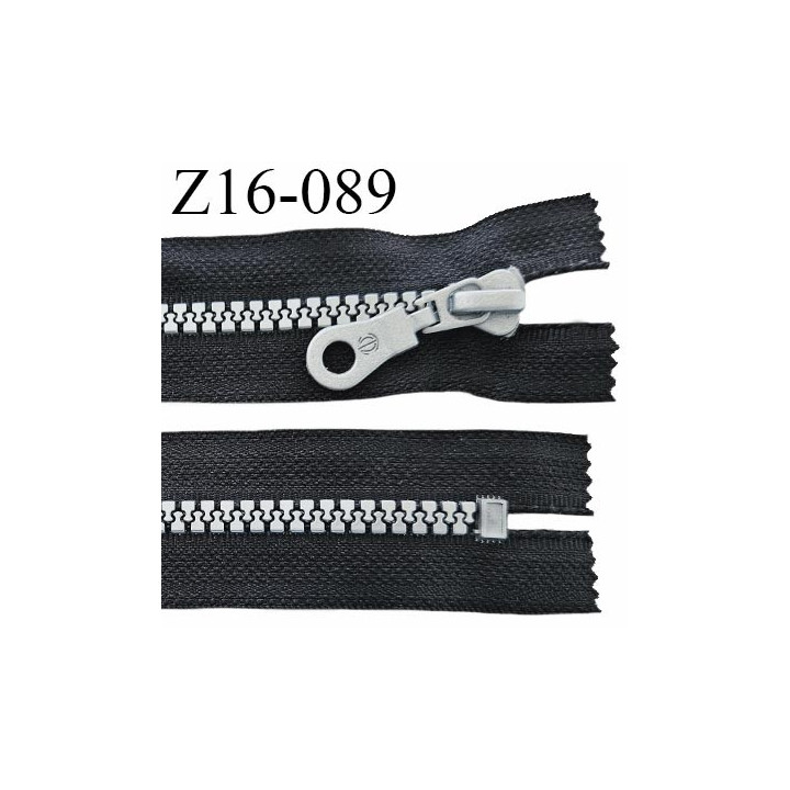 Fermeture zip 16 cm haut de gamme couleur noir largeur 3.2 cm glissière moulée séparable couleur gris longueur 16 cm