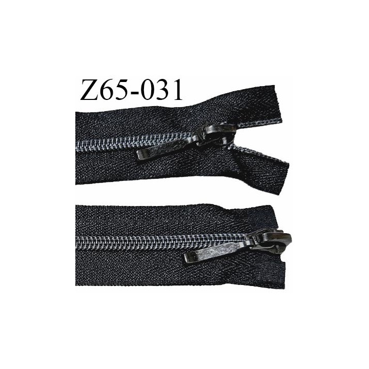 Fermeture zip 65 cm double curseur couleur noir largeur 2.8 cm longueur 65 cm