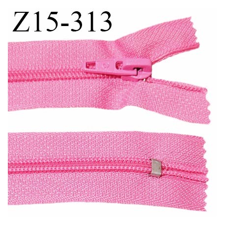 Fermeture zip 15 cm couleur rose fluo non séparable largeur 3.4 cm glissière nylon largeur 7 mm longueur 15 cm prix à l'unité
