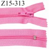 Fermeture zip 15 cm couleur rose fluo non séparable largeur 3.4 cm glissière nylon largeur 7 mm longueur 15 cm prix à l'unité