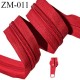 Fermeture YKK zip au mètre couleur rouge largeur 40 mm largeur du zip nylon 10 mm 1 curseur pour 1 mètre