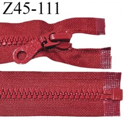 Fermeture zip 45 cm séparable couleur rouge largeur 35 mm zip moulée couleur rouge largeur 8 mm longueur 45 cm prix à l'unité