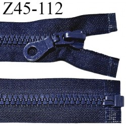 Fermeture zip 45 cm séparable couleur bleu largeur 35 mm zip moulée couleur bleu largeur 8 mm longueur 45 cm prix à l'unité