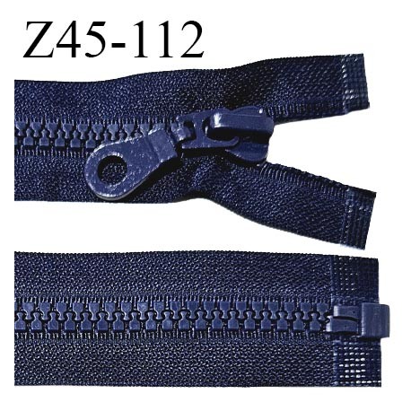 Fermeture zip 45 cm séparable couleur bleu largeur 35 mm zip moulée couleur bleu largeur 8 mm longueur 45 cm prix à l'unité