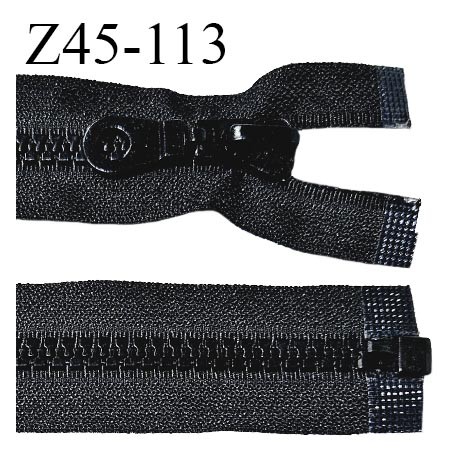 Fermeture zip 45 cm séparable couleur noir largeur 35 mm zip moulée couleur noir largeur 8 mm longueur 45 cm prix à l'unité