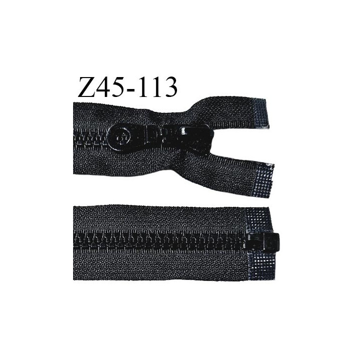 Fermeture zip 45 cm séparable couleur noir largeur 35 mm zip moulée couleur noir largeur 8 mm longueur 45 cm prix à l'unité
