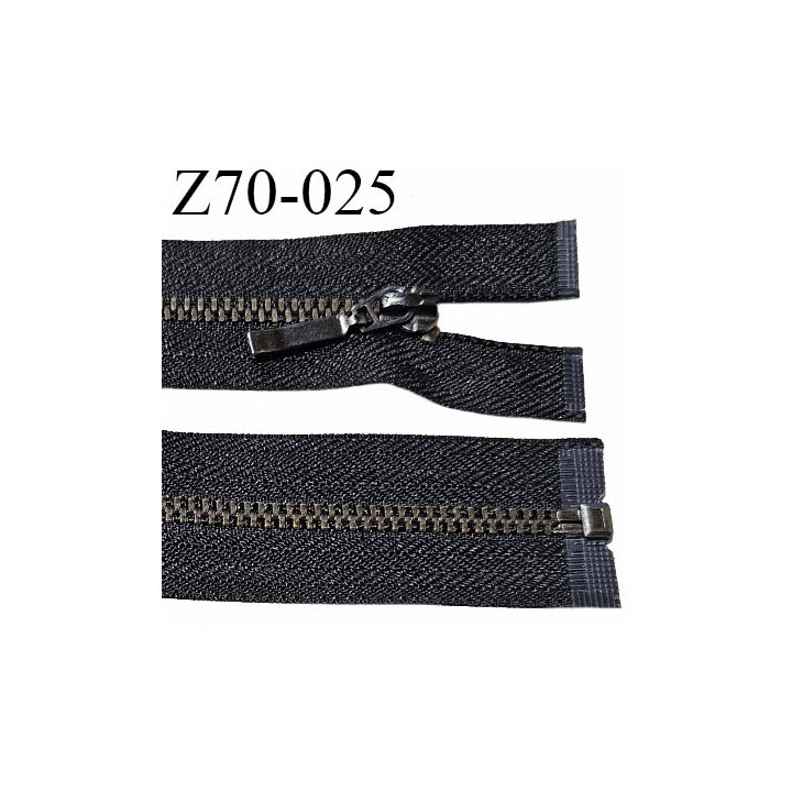 Fermeture zip 70 cm haut de gamme couleur noir glissière séparable en métal longueur 70 cm largeur 4.5 mm prix à la pièce