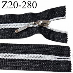 Fermeture zip 20 cm non séparable couleur noir largeur 32 mm glissière largeur 7 mm longueur 20 cm prix à l'unité