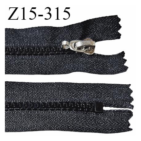 Fermeture 15 cm couleur noir non séparable zip moulée curseur métal longueur 15 cm largeur 3.2 cm largeur du zip 6 mm