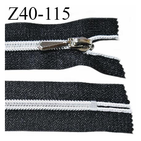 Fermeture zip 40 cm haut de gamme couleur noir largeur 3.2 cm glissière non séparable longueur 40 cm