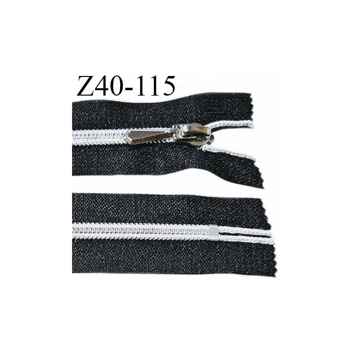Fermeture zip 40 cm haut de gamme couleur noir largeur 3.2 cm glissière non séparable longueur 40 cm