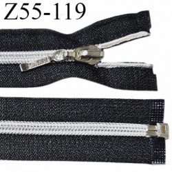 Fermeture zip 55 cm séparable couleur noir largeur 3.2 cm longueur 55 cm largeur de la glissière 7 mm