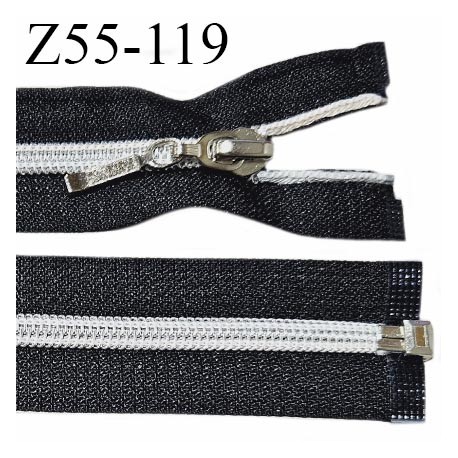 Fermeture zip 55 cm séparable couleur noir largeur 3.2 cm longueur 55 cm largeur de la glissière 7 mm