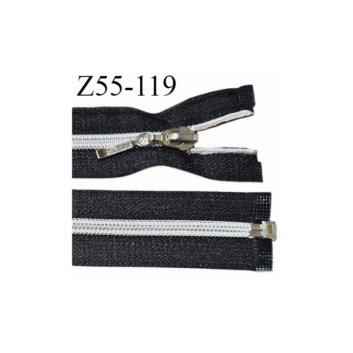 Fermeture zip 55 cm séparable couleur noir largeur 3.2 cm longueur 55 cm largeur de la glissière 7 mm