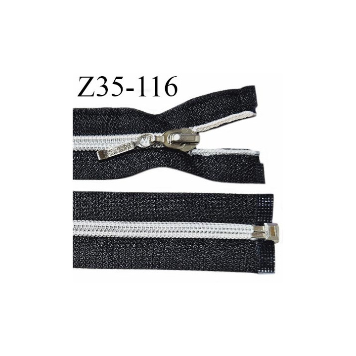 Fermeture zip 35 cm séparable couleur noir largeur 3.2 cm longueur 35 cm largeur de la glissière 7 mm