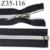 Fermeture zip 35 cm séparable couleur noir largeur 3.2 cm longueur 35 cm largeur de la glissière 7 mm