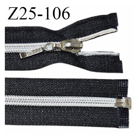 Fermeture zip 25 cm séparable couleur noir largeur 3.2 cm longueur 25 cm largeur de la glissière 7 mm
