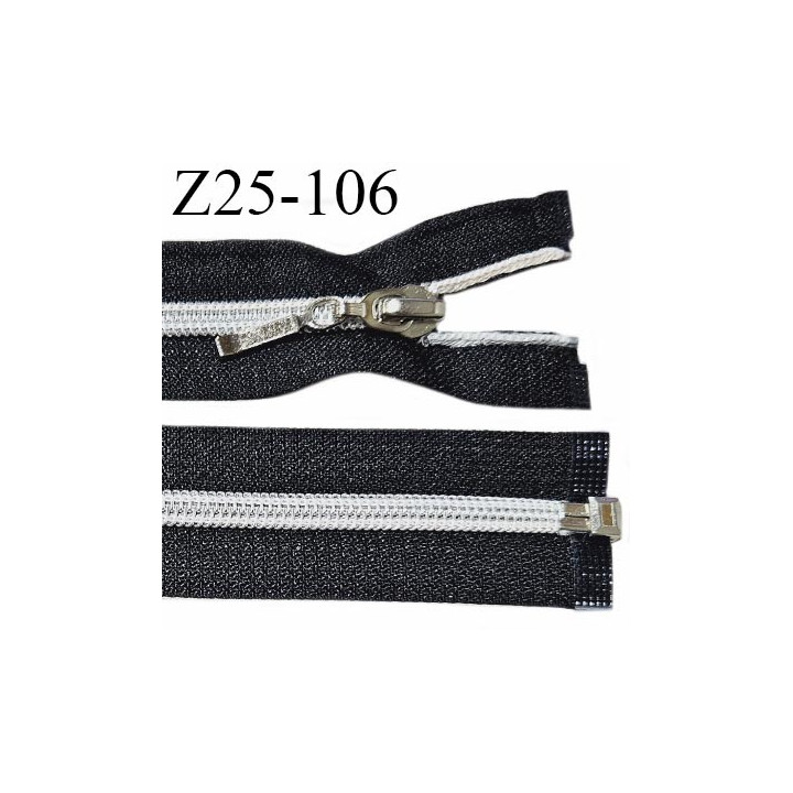 Fermeture zip 25 cm séparable couleur noir largeur 3.2 cm longueur 25 cm largeur de la glissière 7 mm