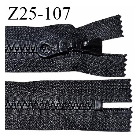 Fermeture zip moulée 25 cm non séparable couleur noir largeur 3.2 cm zip nylon 25 cm largeur 6 mm prix au mètre