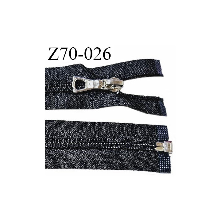 Fermeture zip 70 cm haut de gamme couleur noir largeur 3.2 cm glissière séparable longueur 70 cm largeur 6.5 mm prix à la pièce