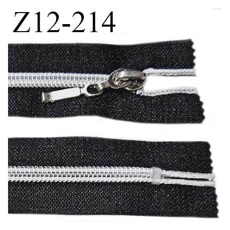 Fermeture zip 12 cm non séparable couleur noir longueur 12 cm largeur 2.7 cm