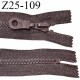 Fermeture zip moulée 25 cm non séparable couleur marron largeur 3.2 cm zip nylon 25 cm largeur 6 mm prix au mètre