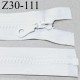 Fermeture zip moulée 30 cm séparable couleur blanc largeur 3.4 cm zip nylon 30 cm largeur 6 mm prix au mètre