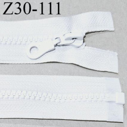 Fermeture zip moulée 30 cm séparable couleur blanc largeur 3.4 cm zip nylon 30 cm largeur 6 mm prix au mètre