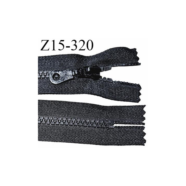 Fermeture zip moulée 15 cm non séparable couleur noir largeur 3.2 cm zip nylon 15 cm largeur 6 mm prix au mètre