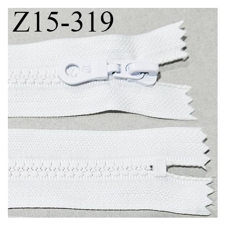 Fermeture zip moulée 15 cm non séparable couleur naturel largeur 3.2 cm zip nylon 15 cm largeur 6 mm prix au mètre