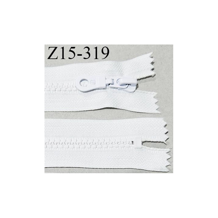 Fermeture zip moulée 15 cm non séparable couleur naturel largeur 3.2 cm zip nylon 15 cm largeur 6 mm prix au mètre
