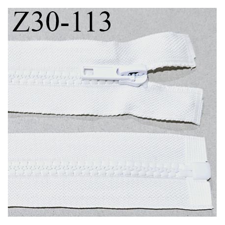 Fermeture zip moulée 30 cm séparable couleur naturel largeur 3.4 cm zip nylon 30 cm largeur 6 mm prix au mètre