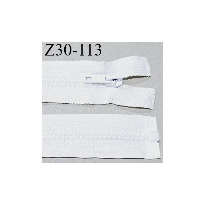 Fermeture zip moulée 30 cm séparable couleur naturel largeur 3.4 cm zip nylon 30 cm largeur 6 mm prix au mètre
