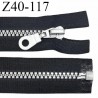 Fermeture zip 40 cm haut de gamme couleur noir largeur 3.2 cm glissière moulée séparable couleur gris longueur 40 cm