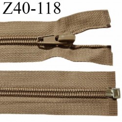 Fermeture zip 40 cm séparable zip glissière couleur marron clair largeur 7 mm longueur 40 cm