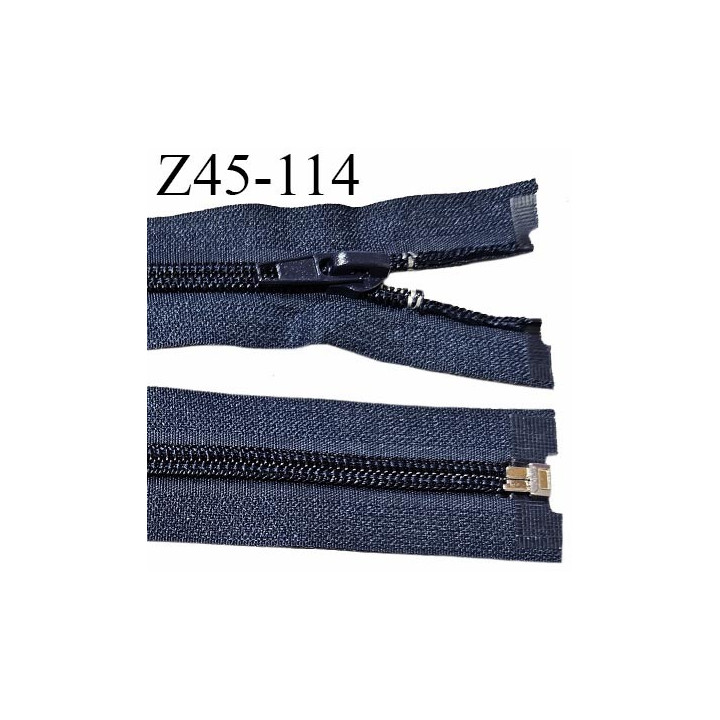 Fermeture zip 45 cm séparable zip glissière couleur bleu largeur 7 mm longueur 45 cm largeur 32 mm prix à l'unité