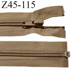 Fermeture zip 45 cm séparable zip glissière couleur marron clair largeur 7 mm longueur 45 cm largeur 32 mm prix à l'unité