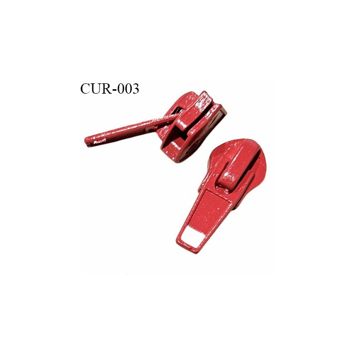 Curseur en métal couleur rouge pour glissière de 10 mm prix à la pièce