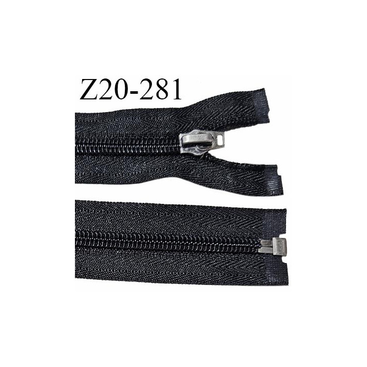 Fermeture zip 20 cm non séparable couleur noir largeur 32 mm glissière largeur 7 mm longueur 20 cm prix à l'unité