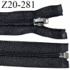 Fermeture zip 20 cm non séparable couleur noir largeur 32 mm glissière largeur 7 mm longueur 20 cm prix à l'unité