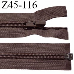 Fermeture zip 45 cm séparable zip glissière couleur marron largeur 7 mm longueur 45 cm largeur 32 mm prix à l'unité