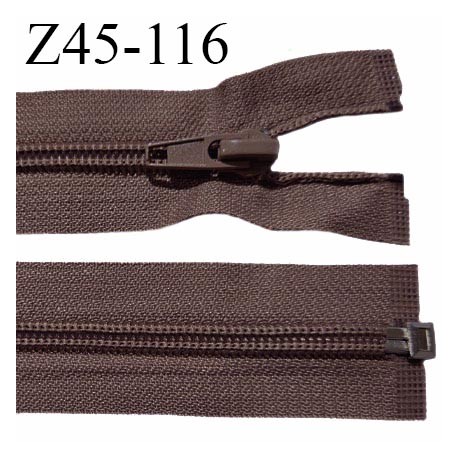 Fermeture zip 45 cm séparable zip glissière couleur marron largeur 7 mm longueur 45 cm largeur 32 mm prix à l'unité