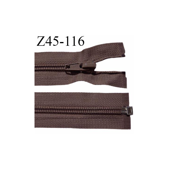 Fermeture zip 45 cm séparable zip glissière couleur marron largeur 7 mm longueur 45 cm largeur 32 mm prix à l'unité