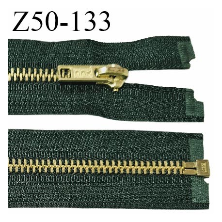 Fermeture 50 cm séparable couleur vert glissière métal zip glissière couleur or largeur 6 mm longueur 50 cm