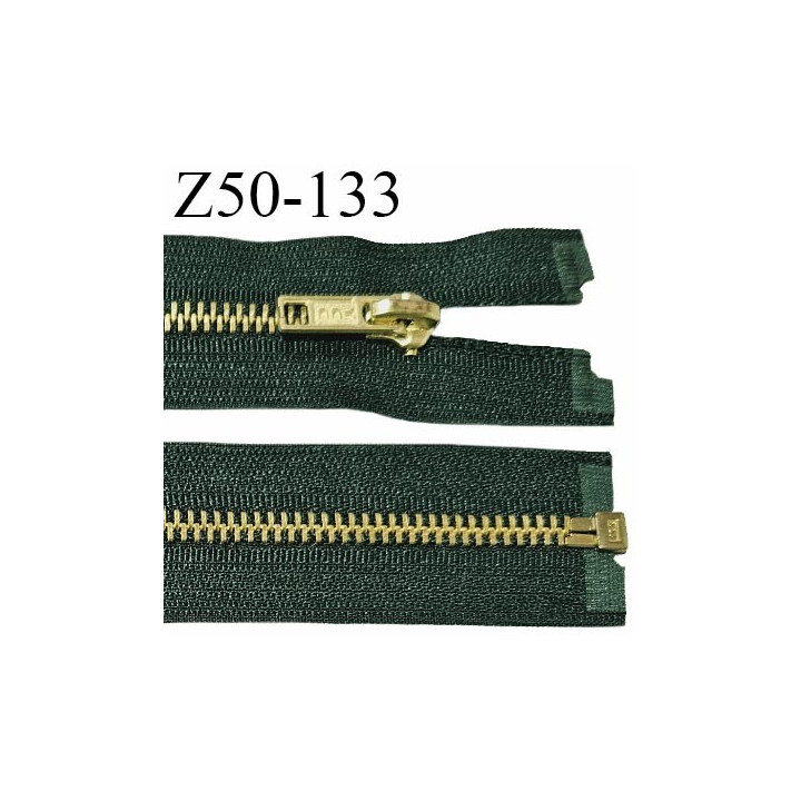 Fermeture 50 cm séparable couleur vert glissière métal zip glissière couleur or largeur 6 mm longueur 50 cm