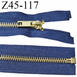 Fermeture 45 cm séparable couleur bleu glissière métal zip glissière couleur or largeur 6 mm longueur 45 cm