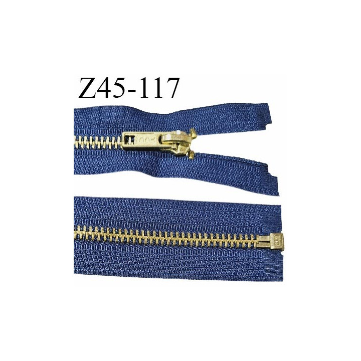 Fermeture 45 cm séparable couleur bleu glissière métal zip glissière couleur or largeur 6 mm longueur 45 cm