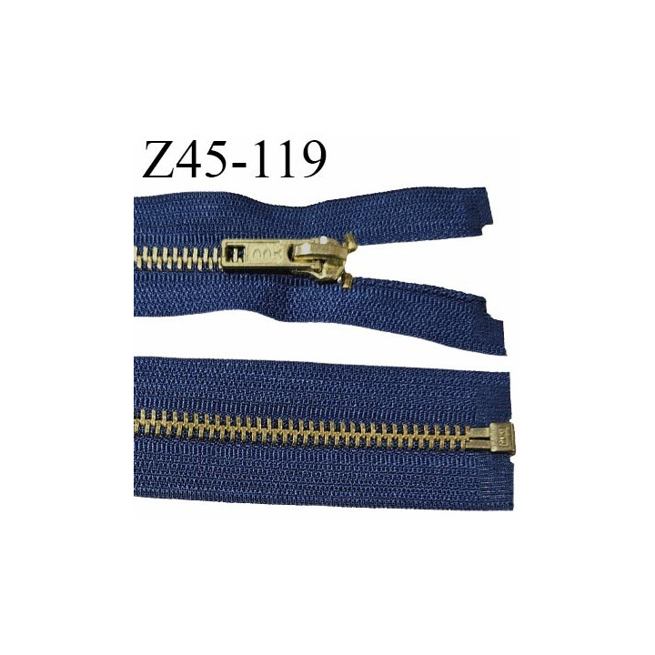 Fermeture 45 cm séparable couleur bleu marine glissière métal zip glissière couleur or largeur 6 mm longueur 45 cm