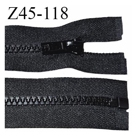 Fermeture zip 45 cm séparable couleur noir largeur 35 mm zip moulée couleur noir largeur 6 mm longueur 45 cm prix à l'unité